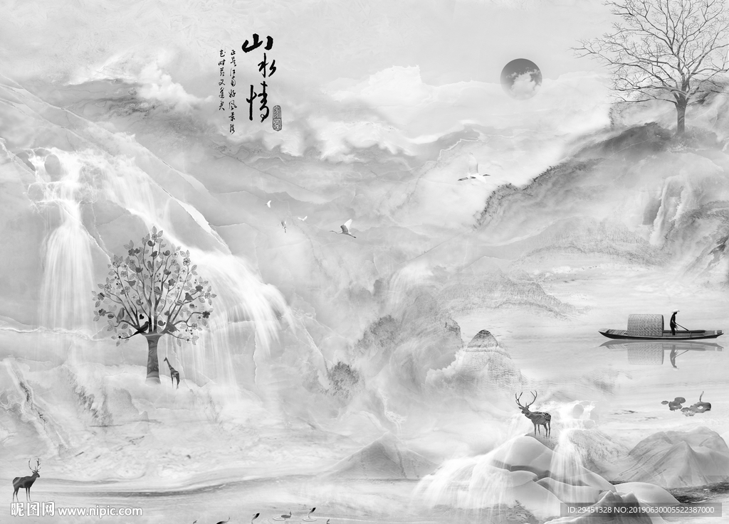 意境大理石麋鹿通道不分色不分层