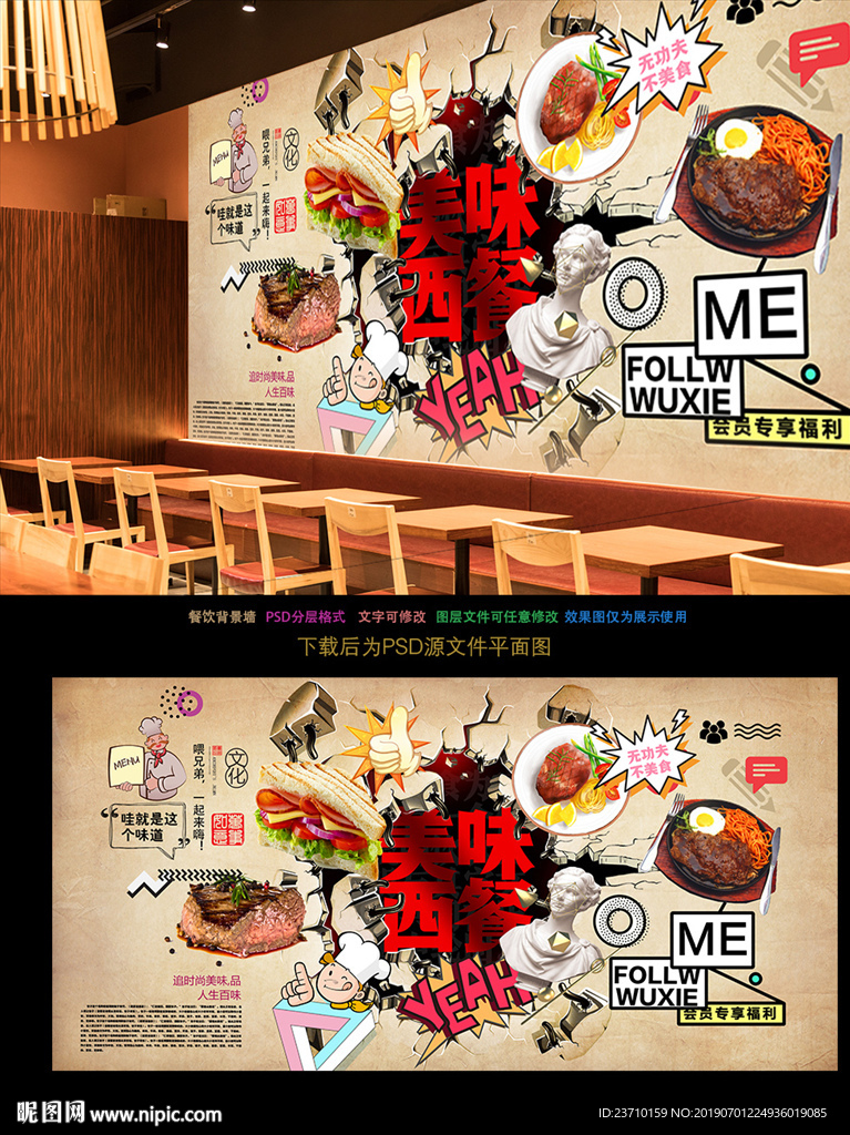 西餐背景墙