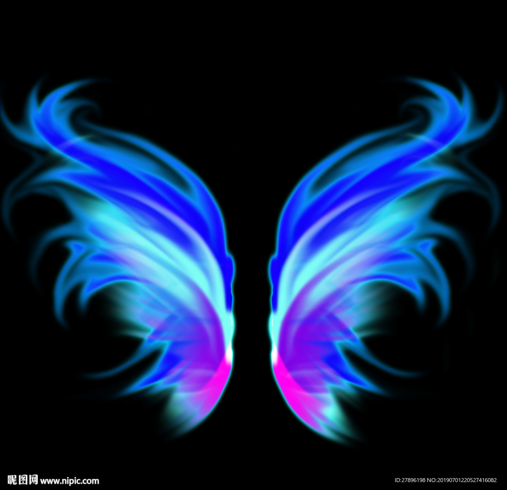 蓝色炫彩翅膀