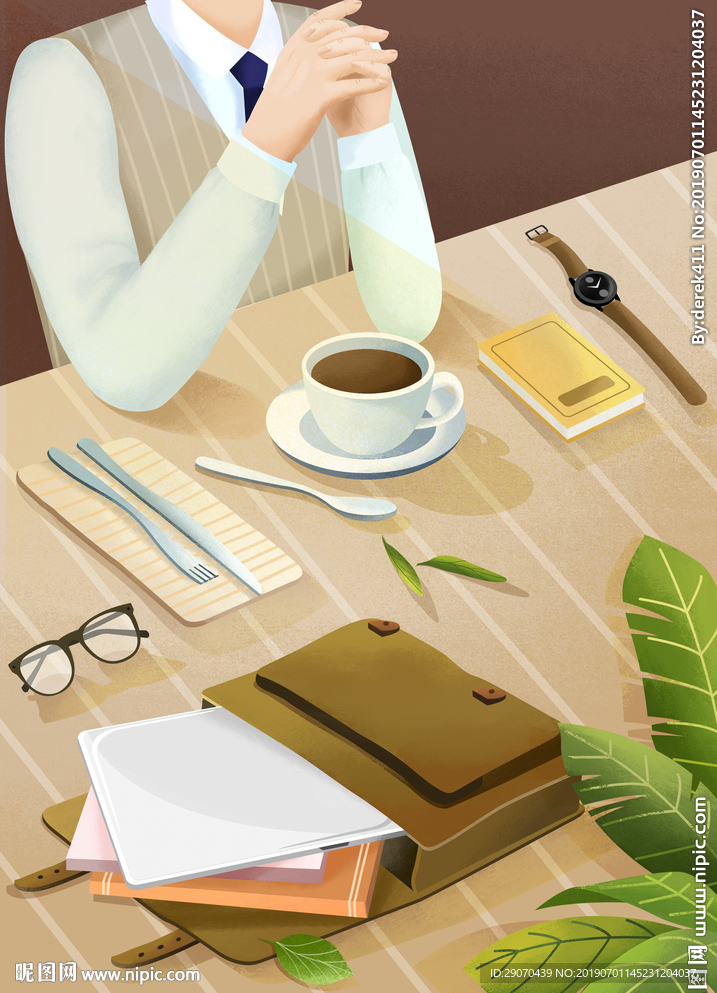 手绘插画工作的人