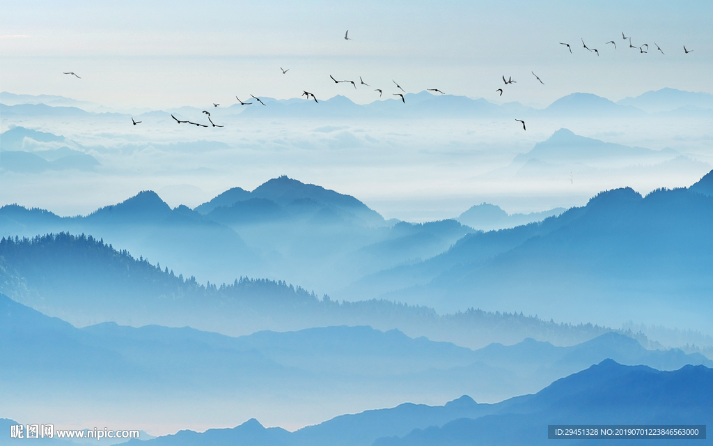 意境山水中式画