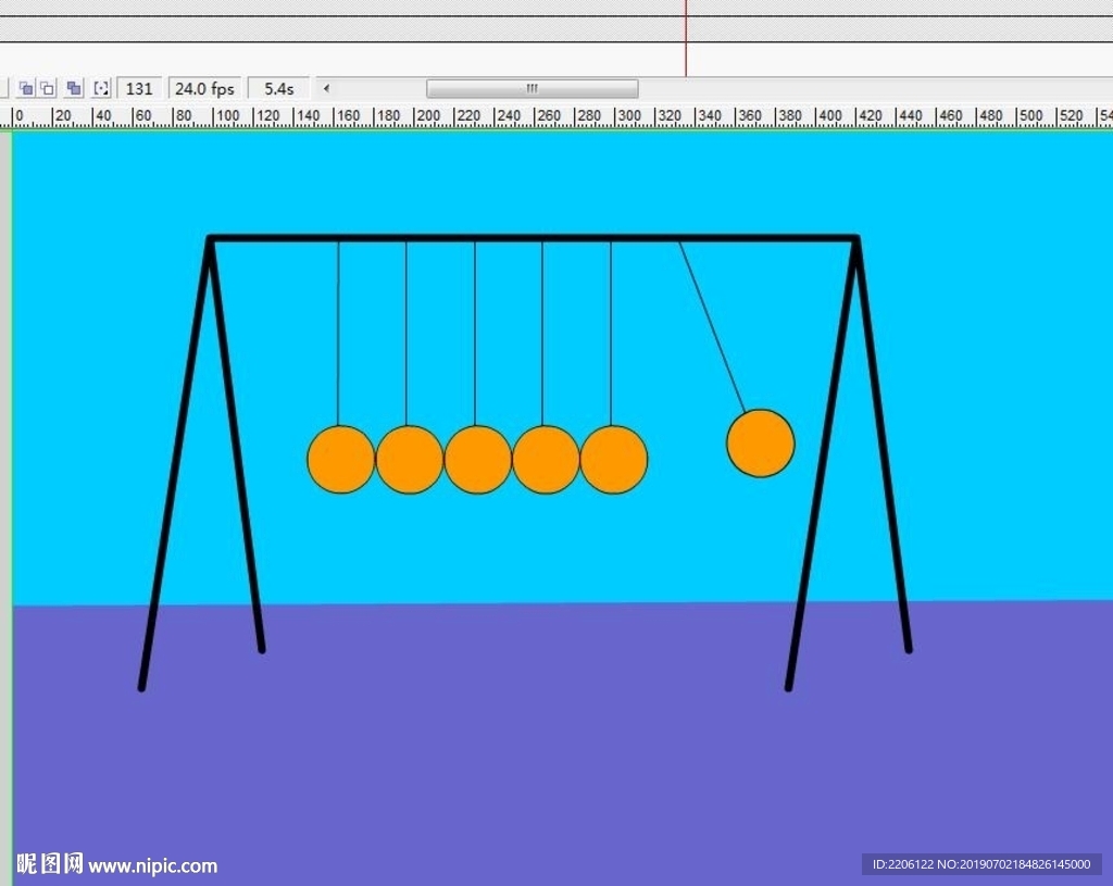 物理课程动画牛顿摆摆锤10秒