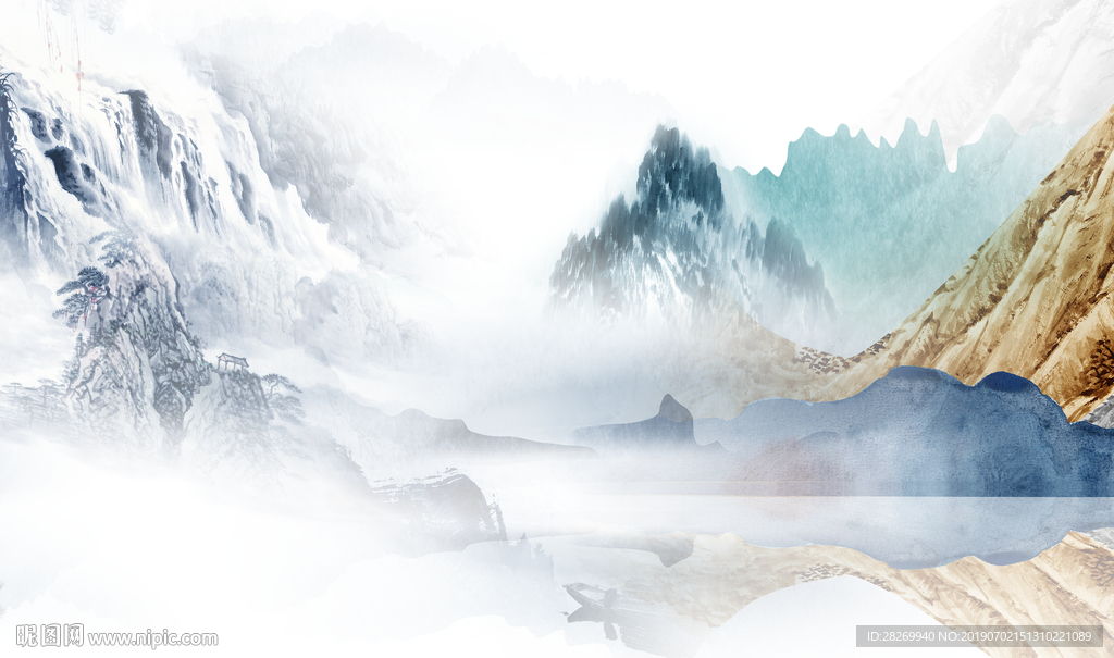 山水屏风