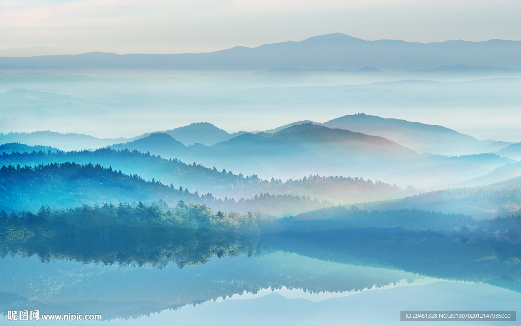 中式山水画背景墙