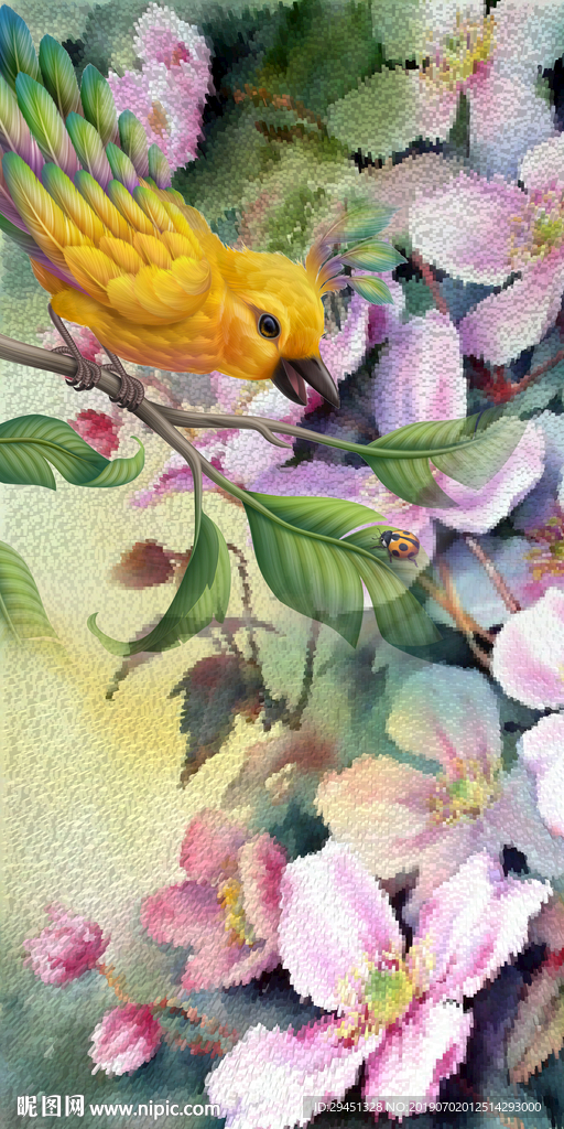 花朵玄关装饰画