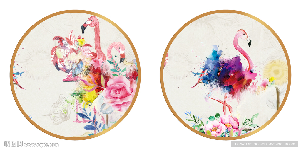 火烈鸟装饰画