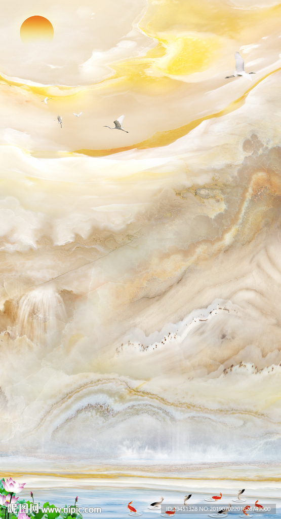 九鱼玄关画玉石TIF分层