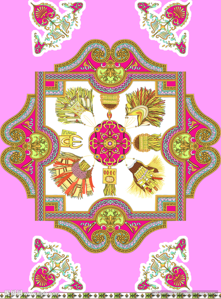 欧式花纹 腰果 花穗
