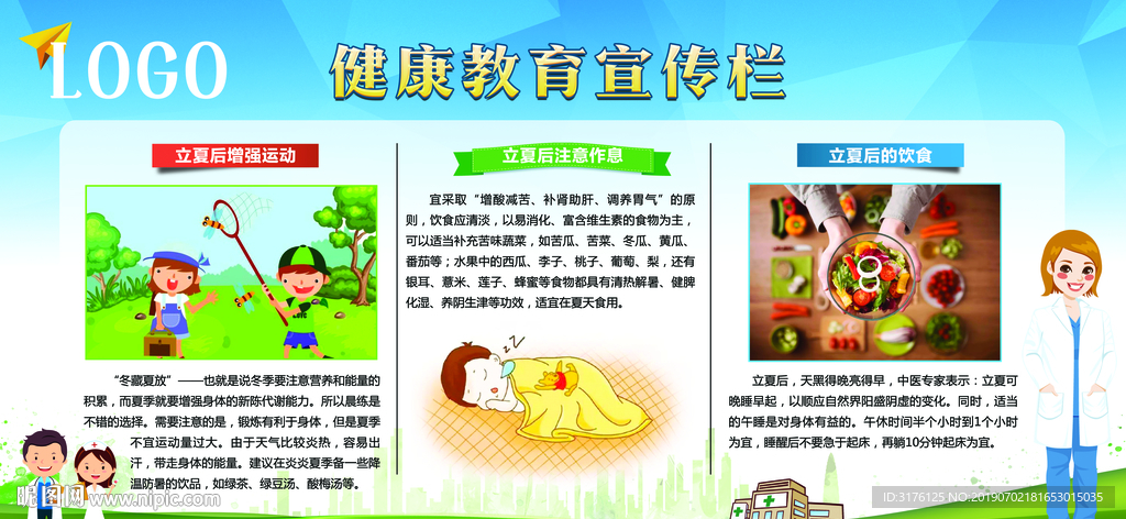 健康教育 宣传栏 立夏后 增强