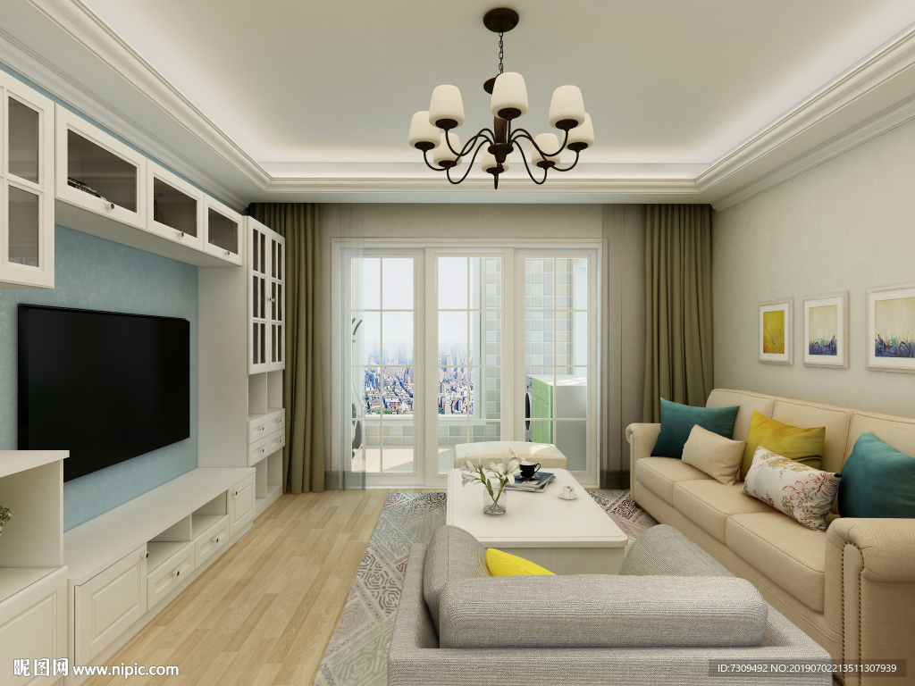 简约现代风格客厅装修效果图