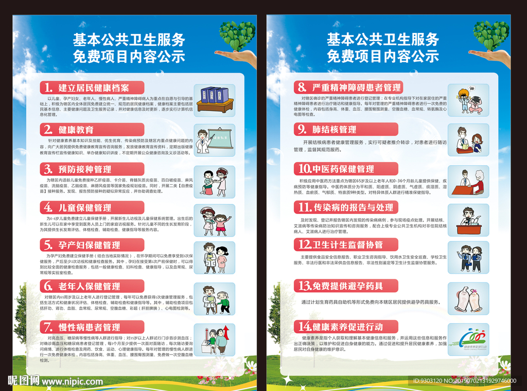 基本公共卫生免费服务项目公示