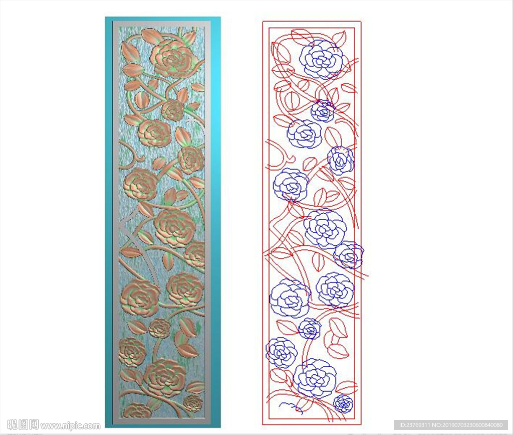 玫瑰花围板石雕洋花栏板精雕图