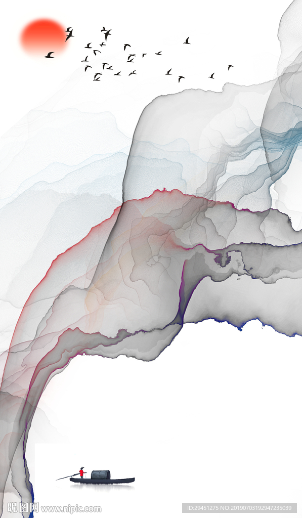 玄关山水画TIF分层