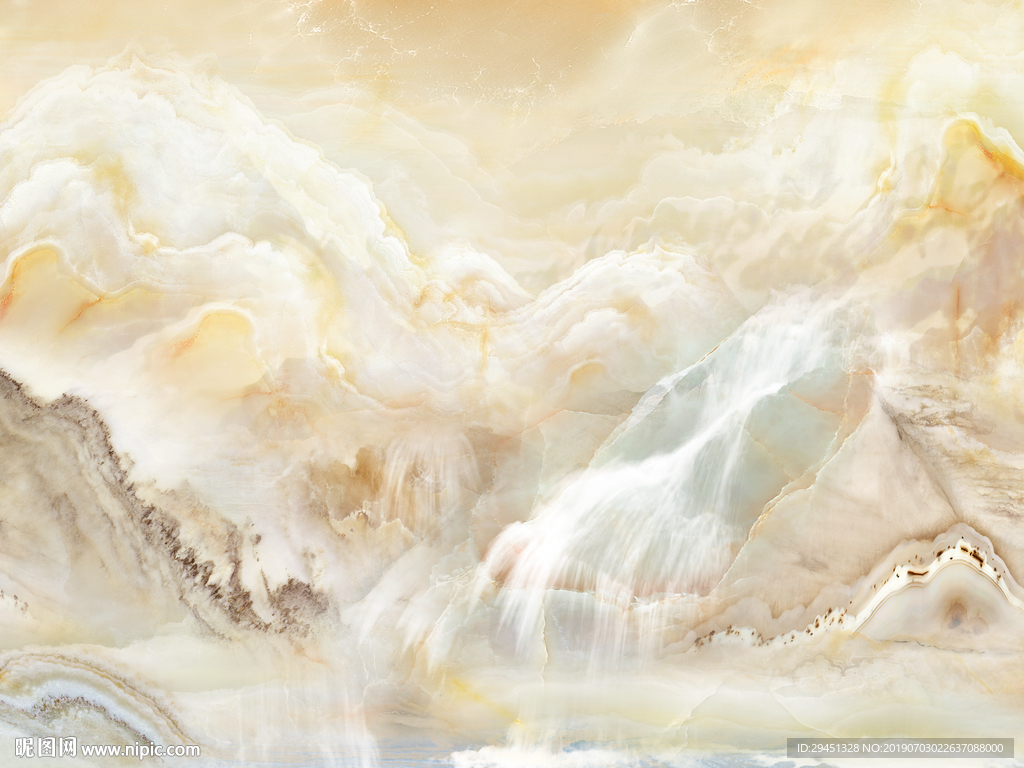 山水背景墙流水生层TIF合层