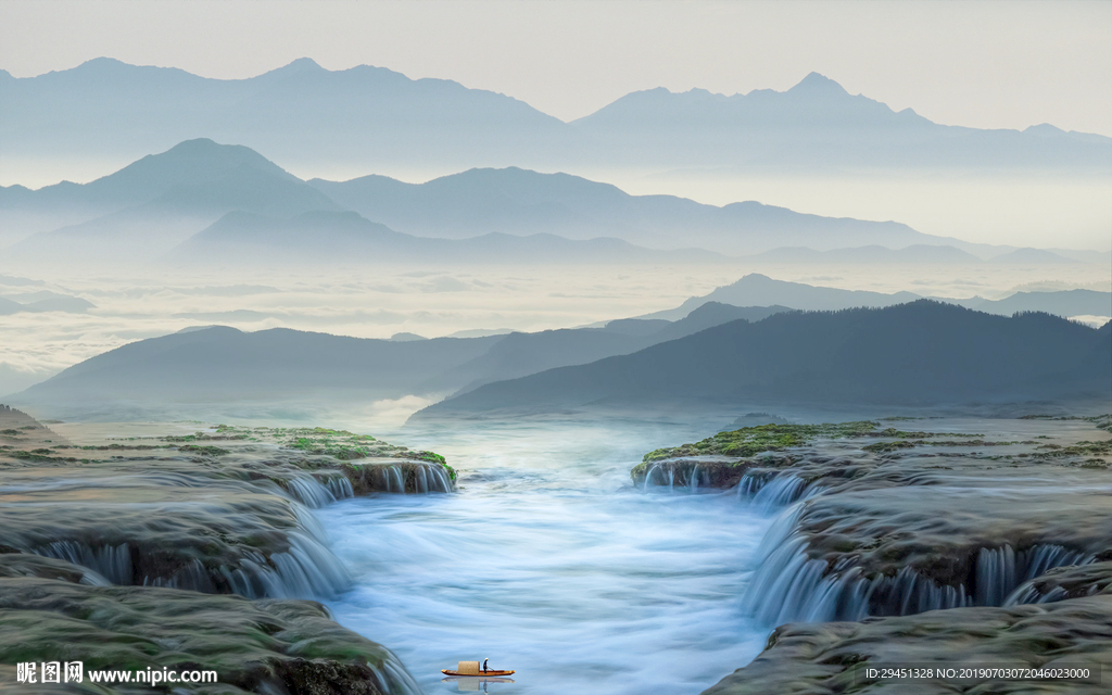 中式山水画背景TIF合层