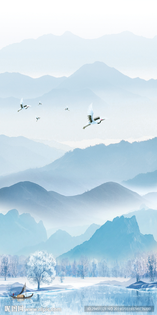 玄关山水画TIF分层