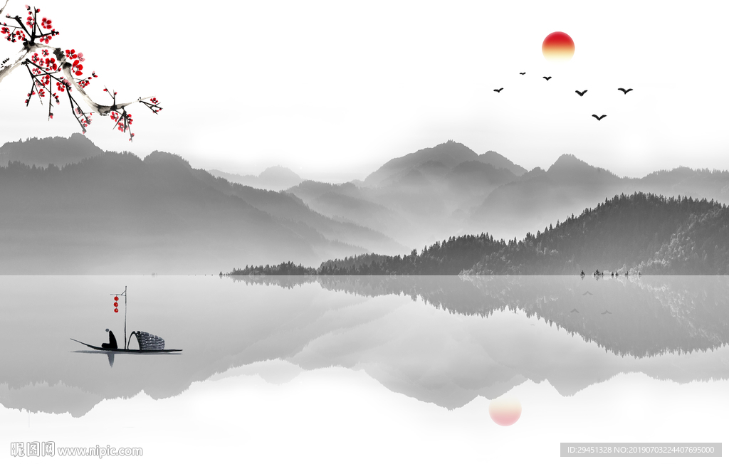 中式现代山水PSD分层