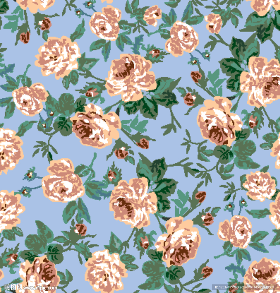 牡丹 玫瑰 服装印花