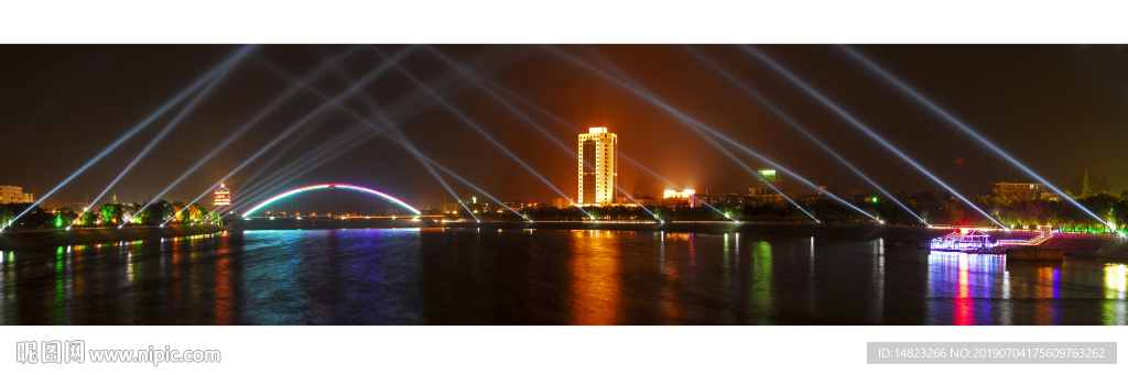 信阳风景   浉河夜景