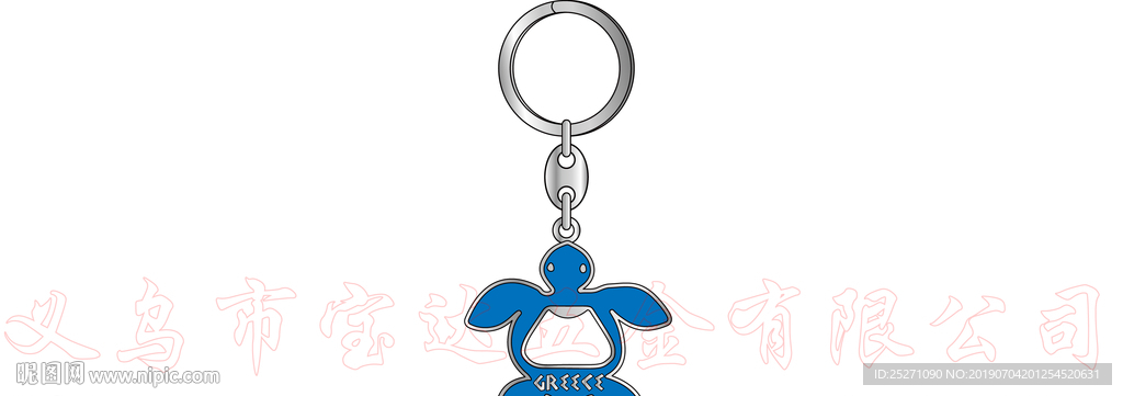 希腊金属旅游纪念品钥匙扣