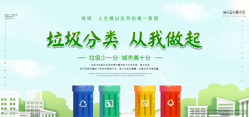 垃圾分类宣传展板
