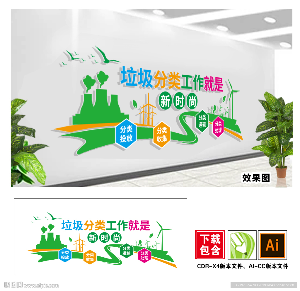 垃圾分类文化墙图片