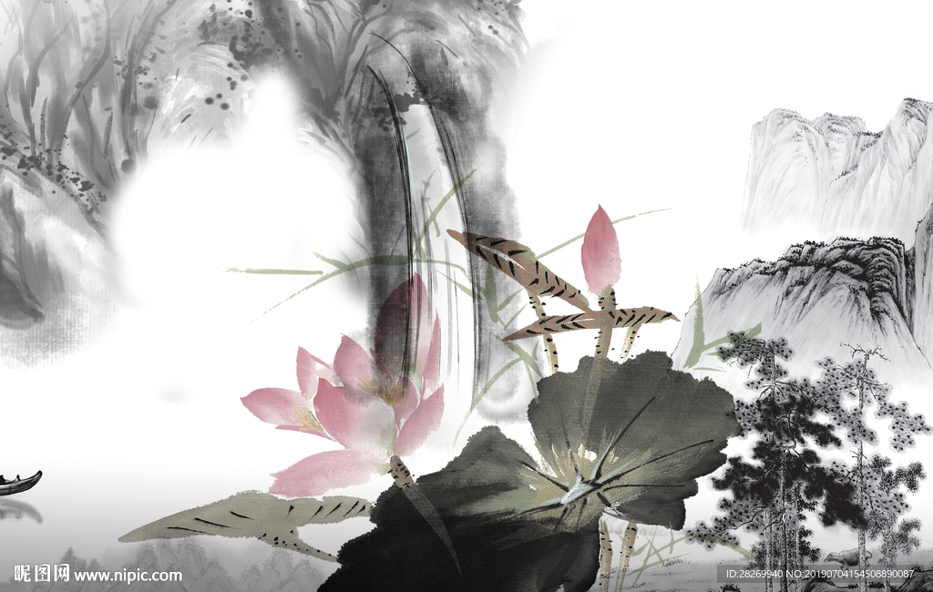 山水屏风