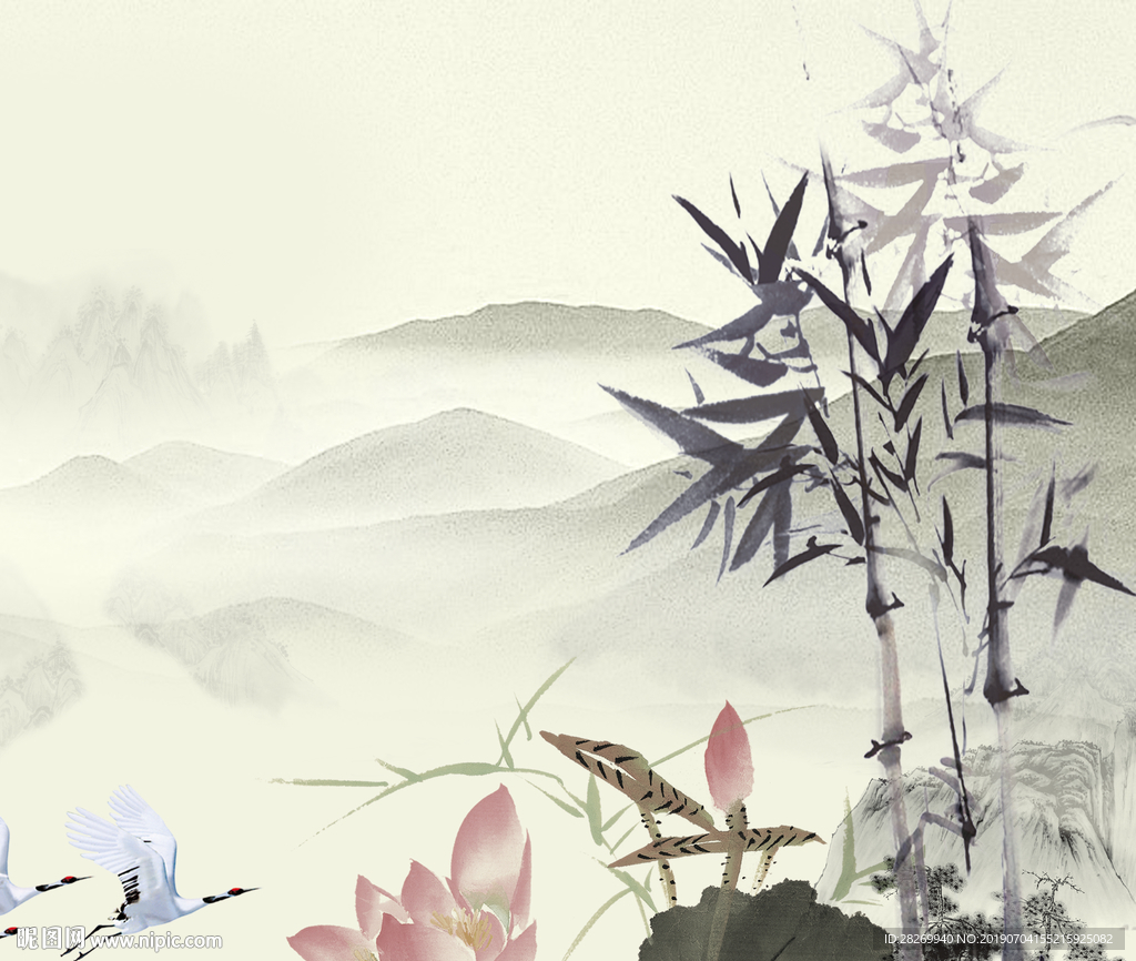 山水屏风