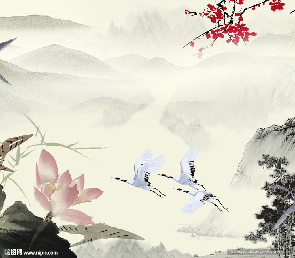 山水屏风 山
