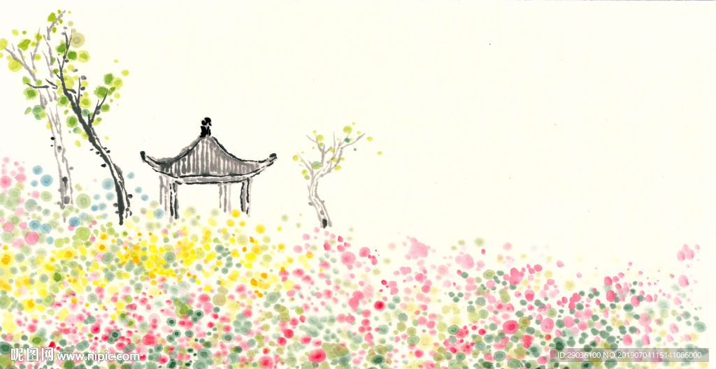 原创 亭子与杜鹃花