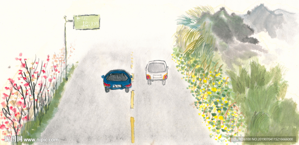 原创禅意插画 风雨兼程