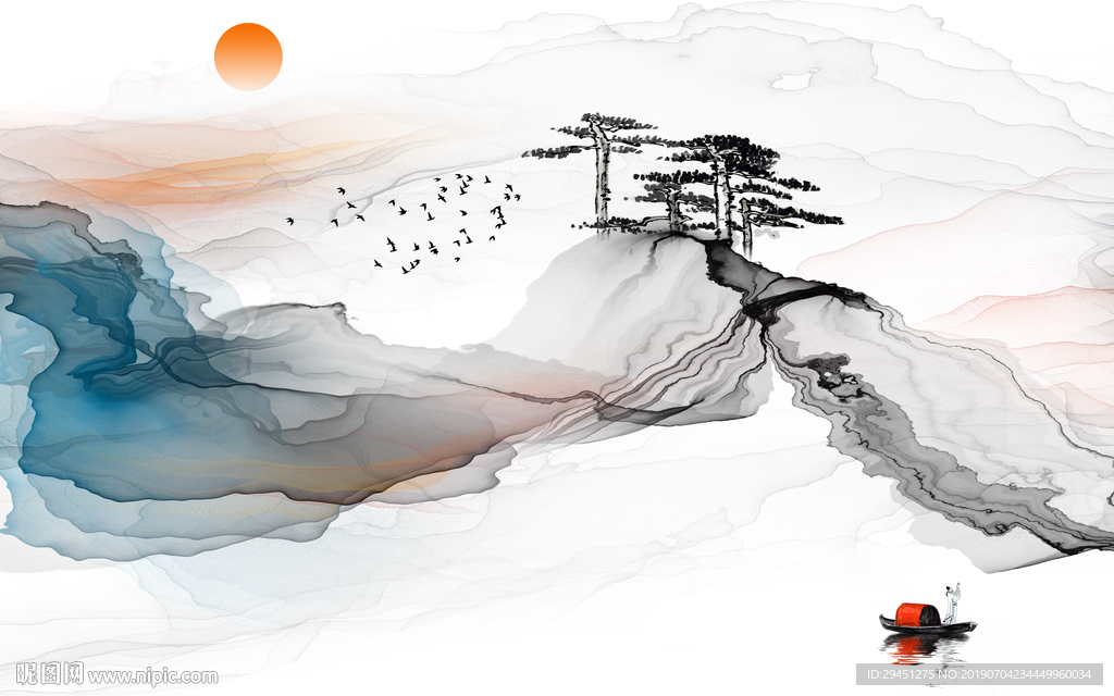 抽象山水画TIF分层