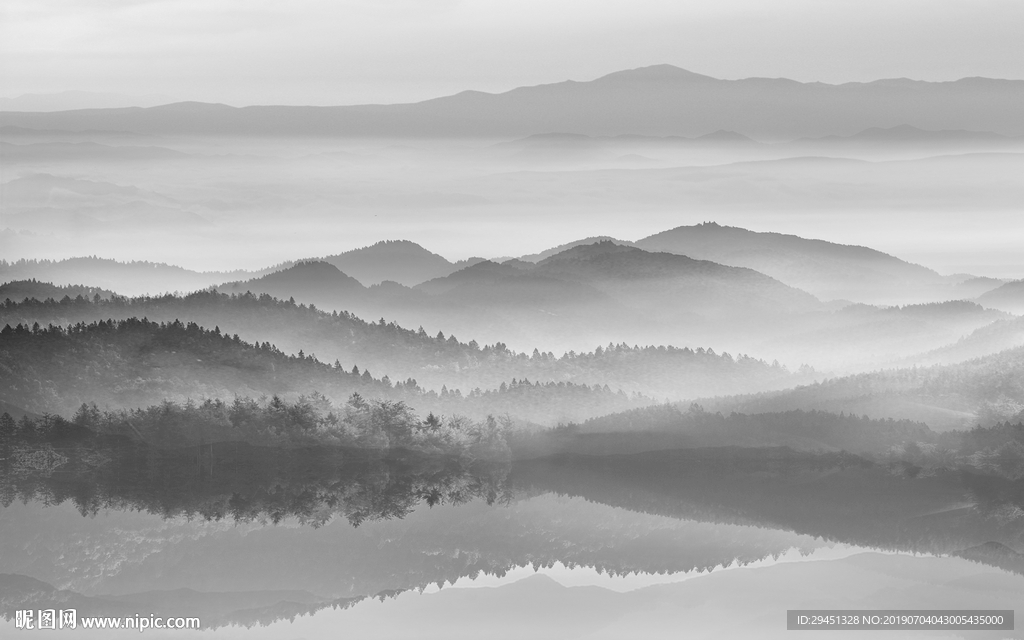 新中式中国风山水TIF合层