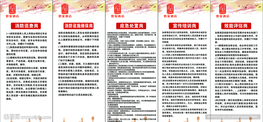 酒店消防制度牌