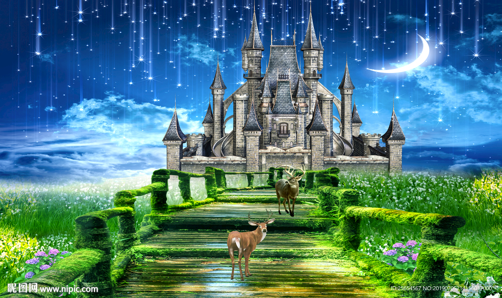 城堡儿童房背景墙