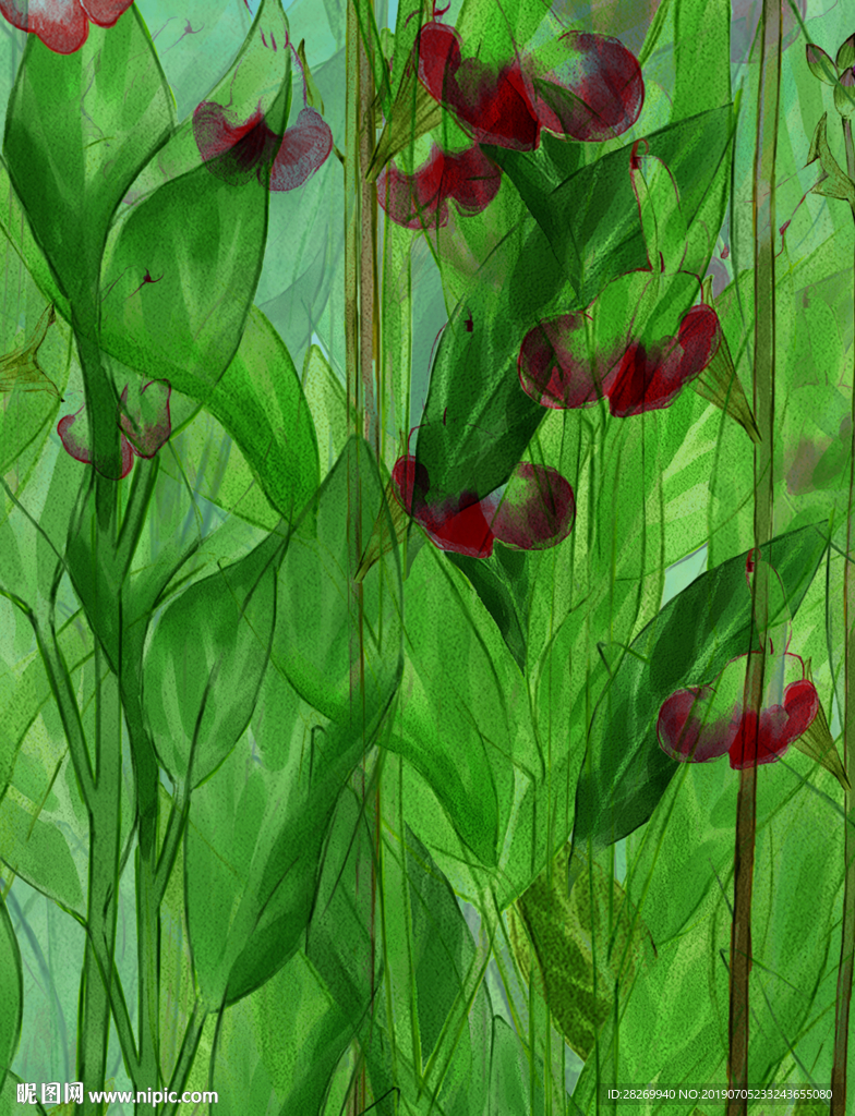油画花