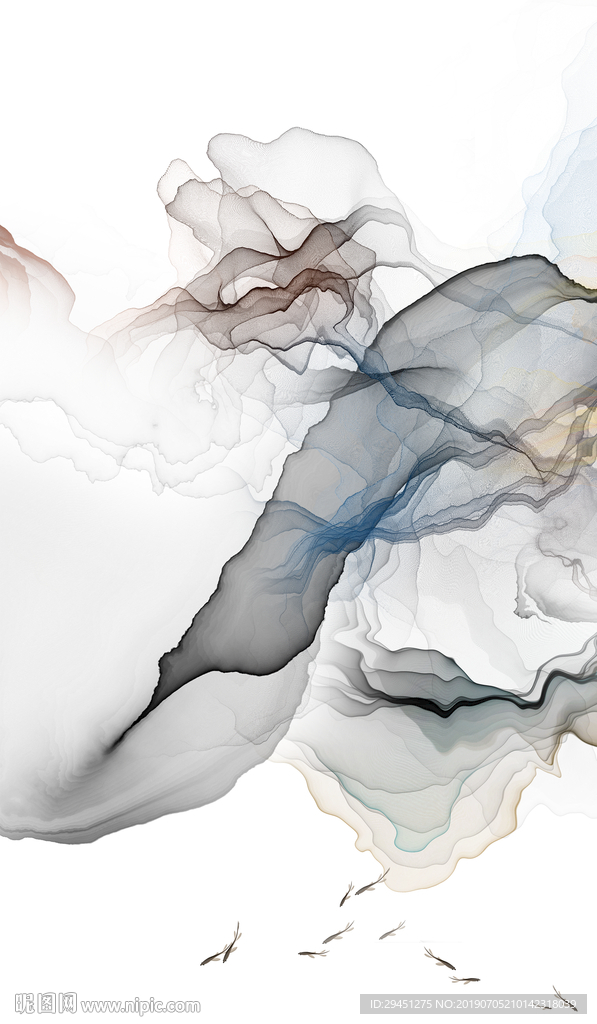 烟雾水墨山水 TIF分层