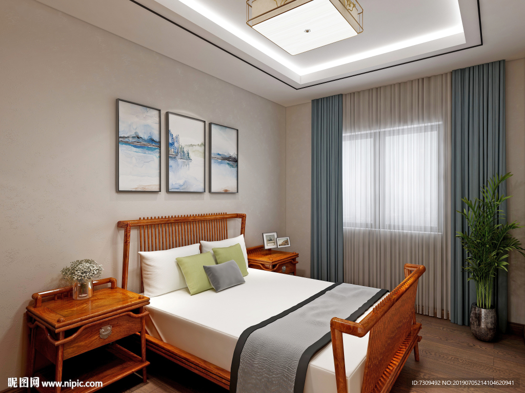 新中式家居房间装修效果图