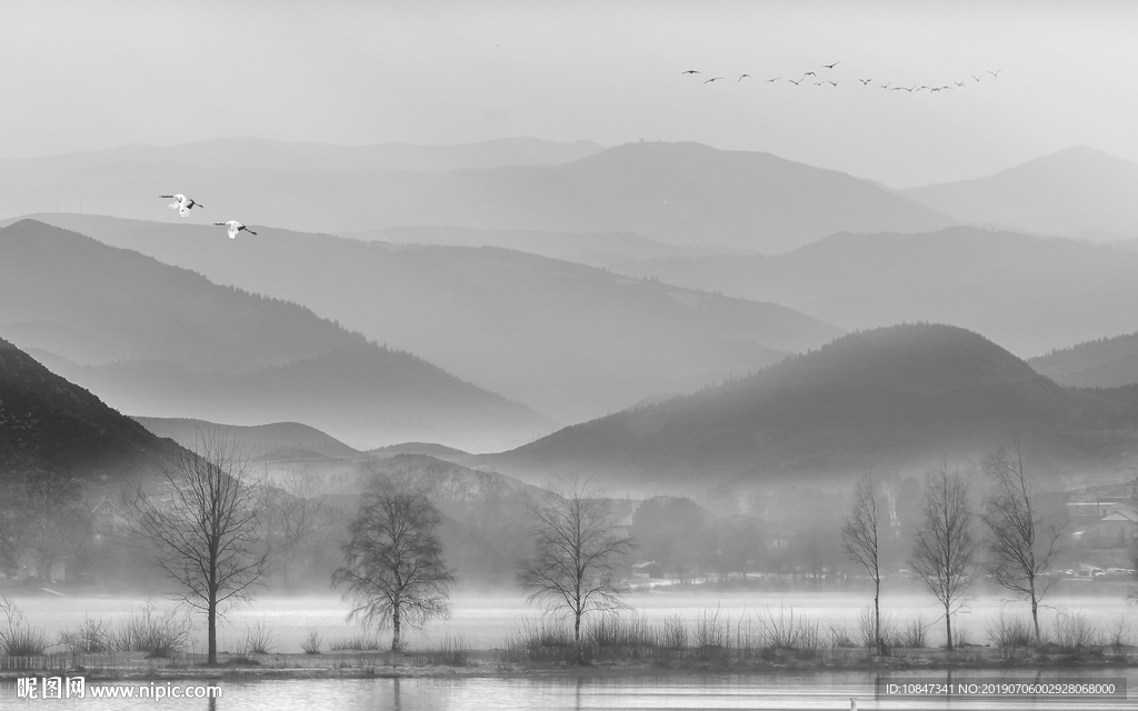 禅意抽象山水画 TIF分层