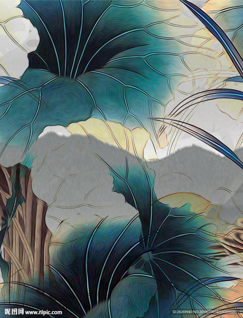 水墨荷花