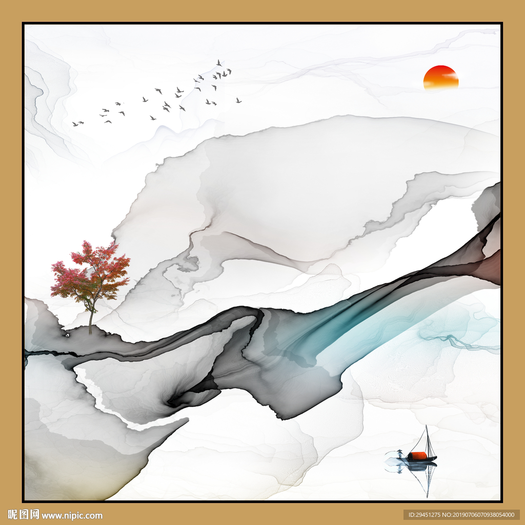 水墨 山水 TIF分层