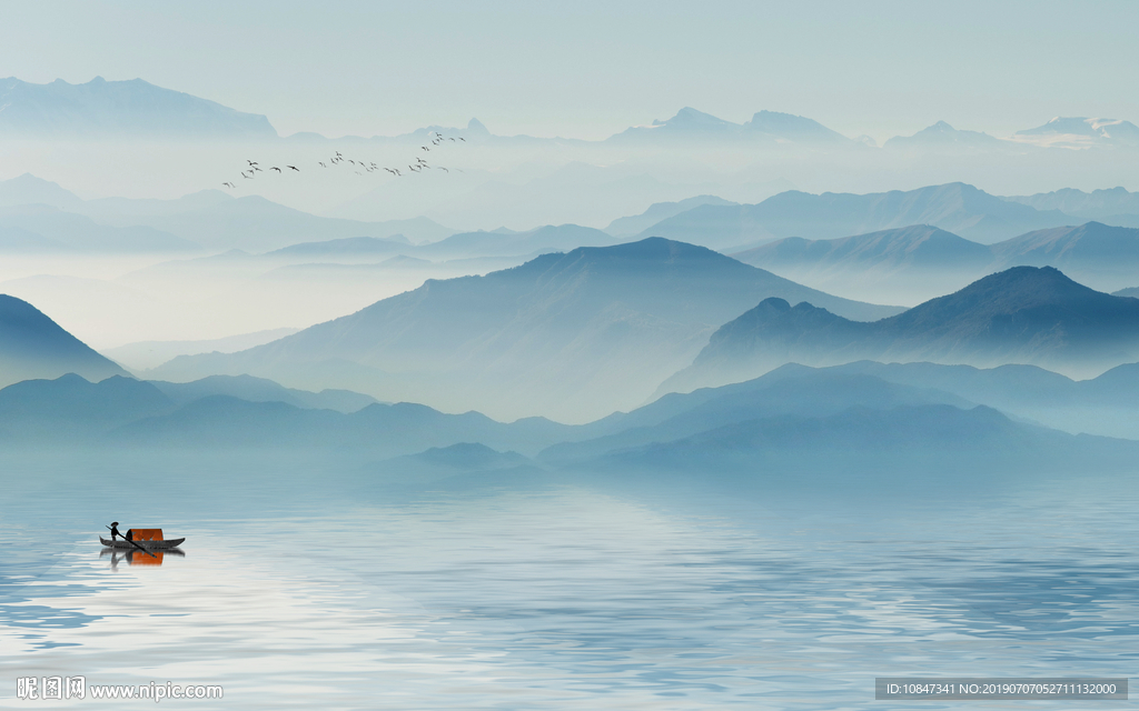 意境中国风山水画 TIF分层