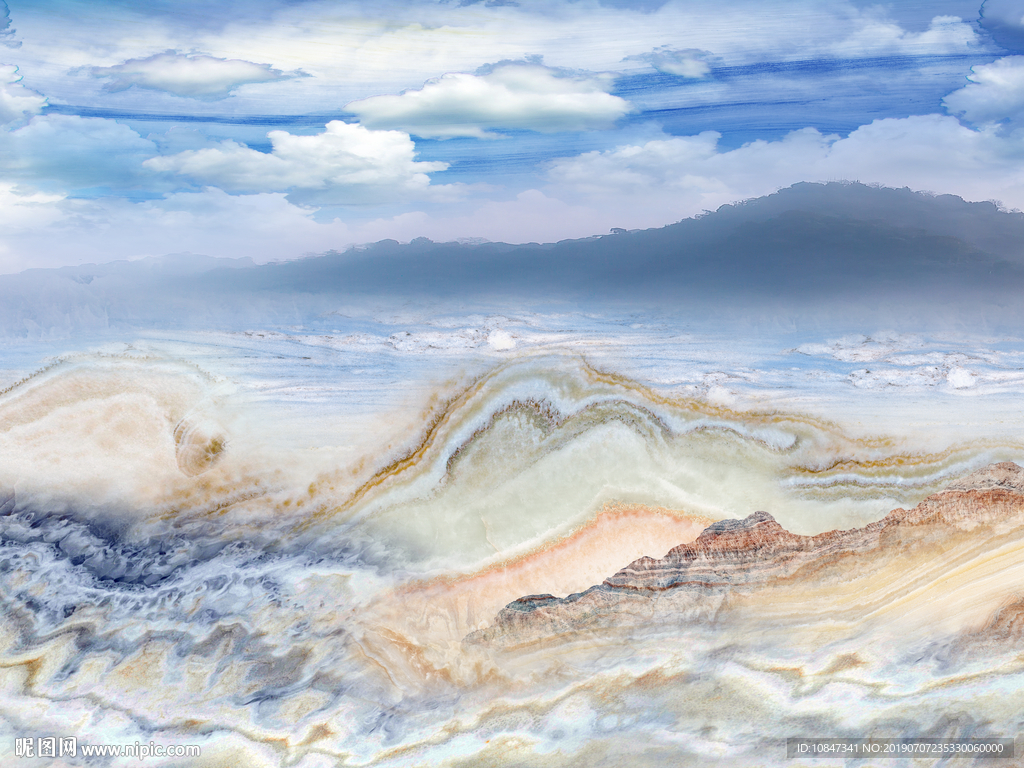 蓝天大理石 TIF合层 石纹