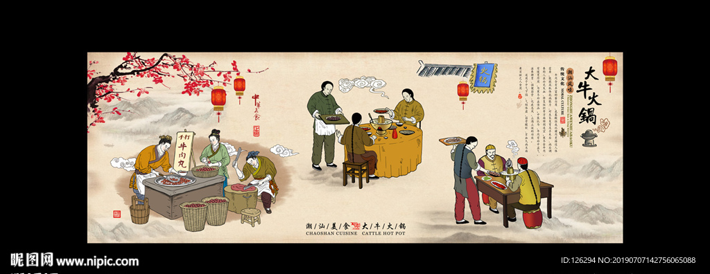 潮汕牛肉火锅文化演绎连环画