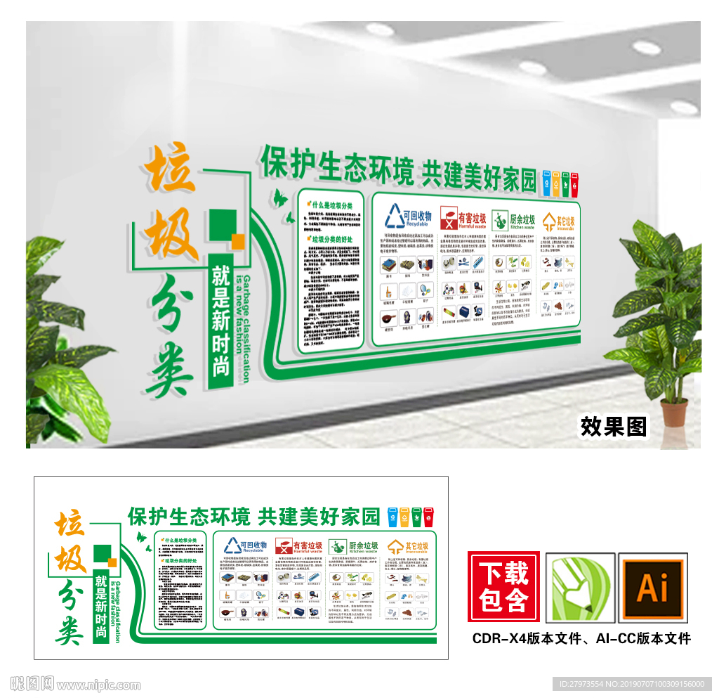 垃圾分类文化墙图片