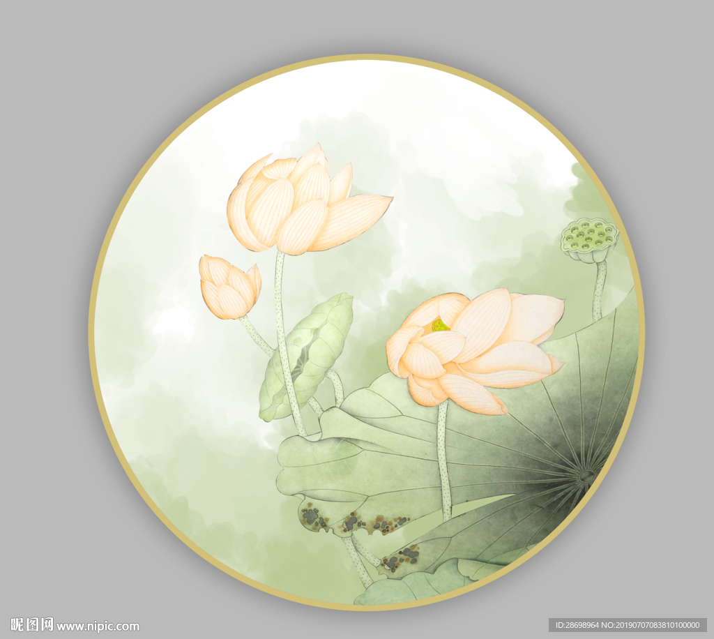 荷花装饰画