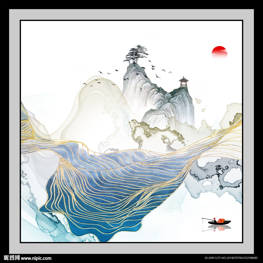 中式TIF分层 装饰画