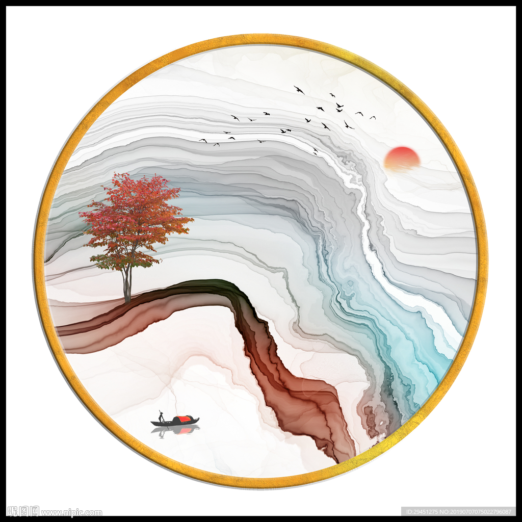 现代水墨画 意境 TIF分层