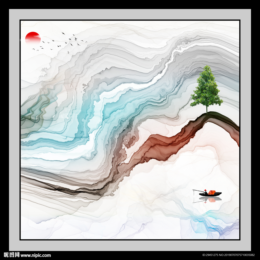 水墨画山水 TIF分层