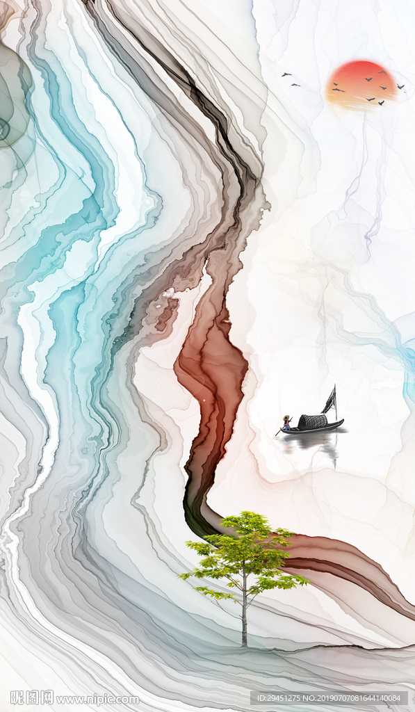 水墨画 意境 山水 TIF分层